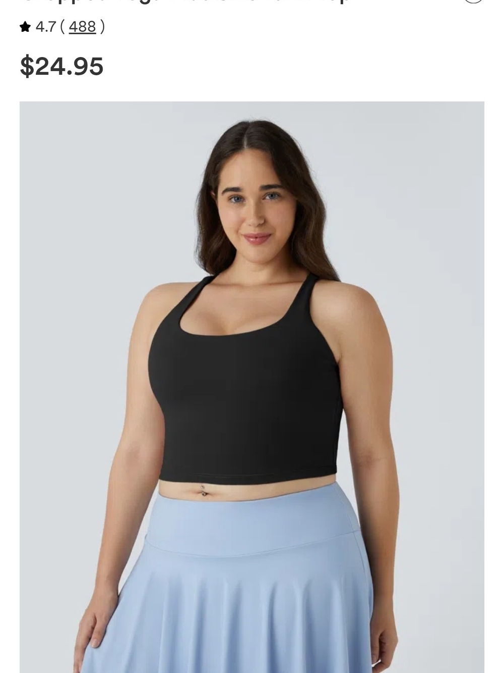 Halara Cropped Yoga Plus Size Tank Top NWT - Picture 6 of 8